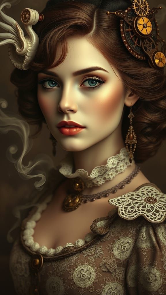 Steampunk Elegance in Sepia Tones
