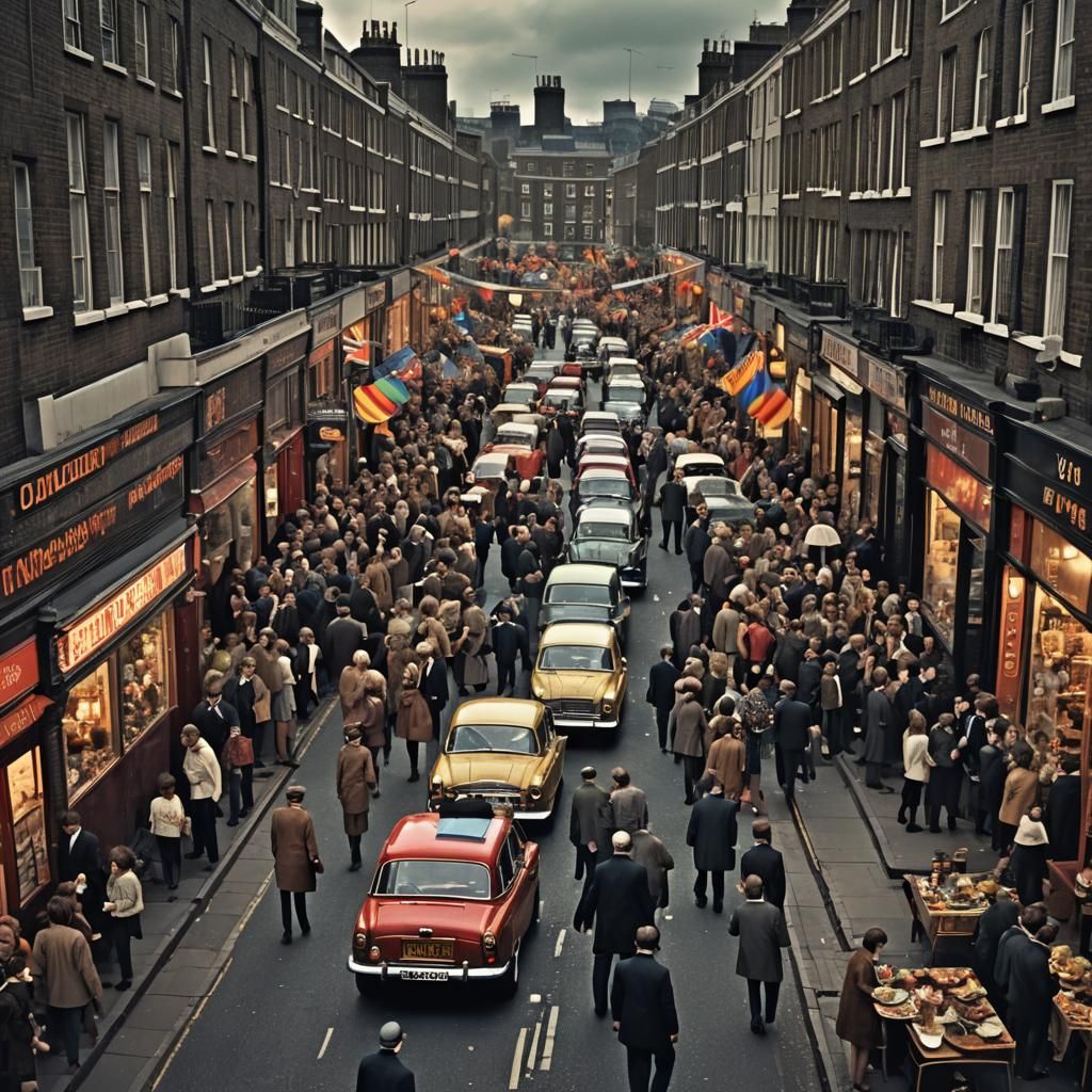 Swinging 60s London Street Party in HDR