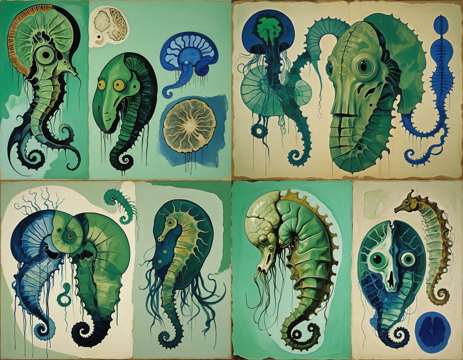 Surreal Hybrid Creature in Cubist Style