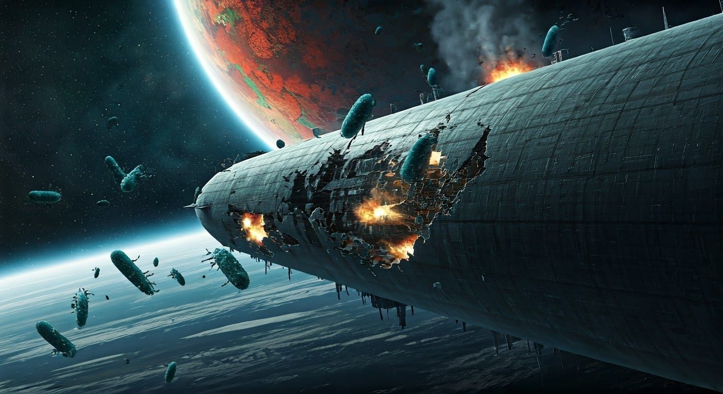 bacteriophages attacking