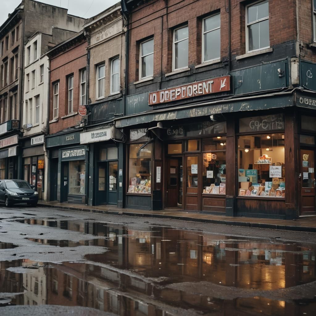 Moody Street Photography: Abandoned Shopfront in Film Noir S...