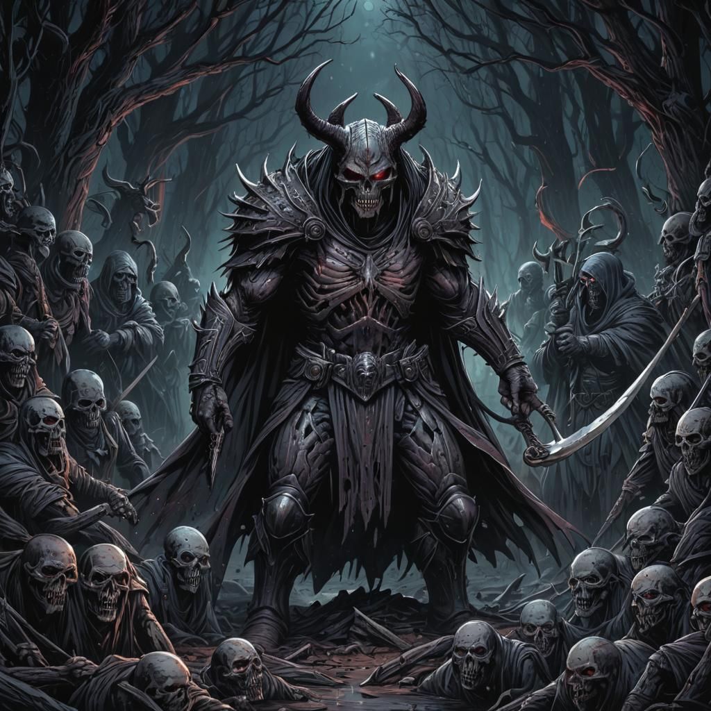 Grimdark Scene in Gothic Art Style