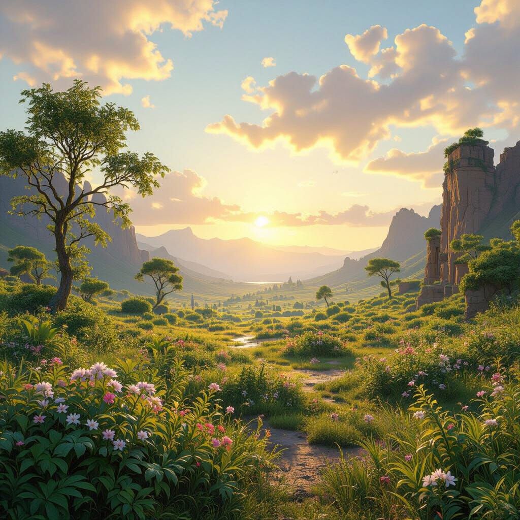 Serene Earth Landscape at End of Existence