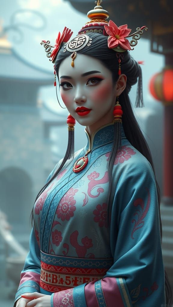 High-Tech Jiangshi Lady in Fantasy World