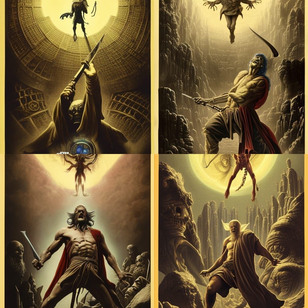 Librarian vs Bionic Demon in Aramaic Library