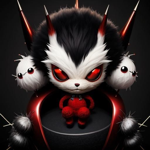 Cute Knitted Red Baby Spider with Mohawk