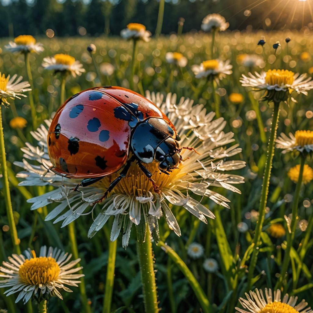 Ladybug on a dandelion