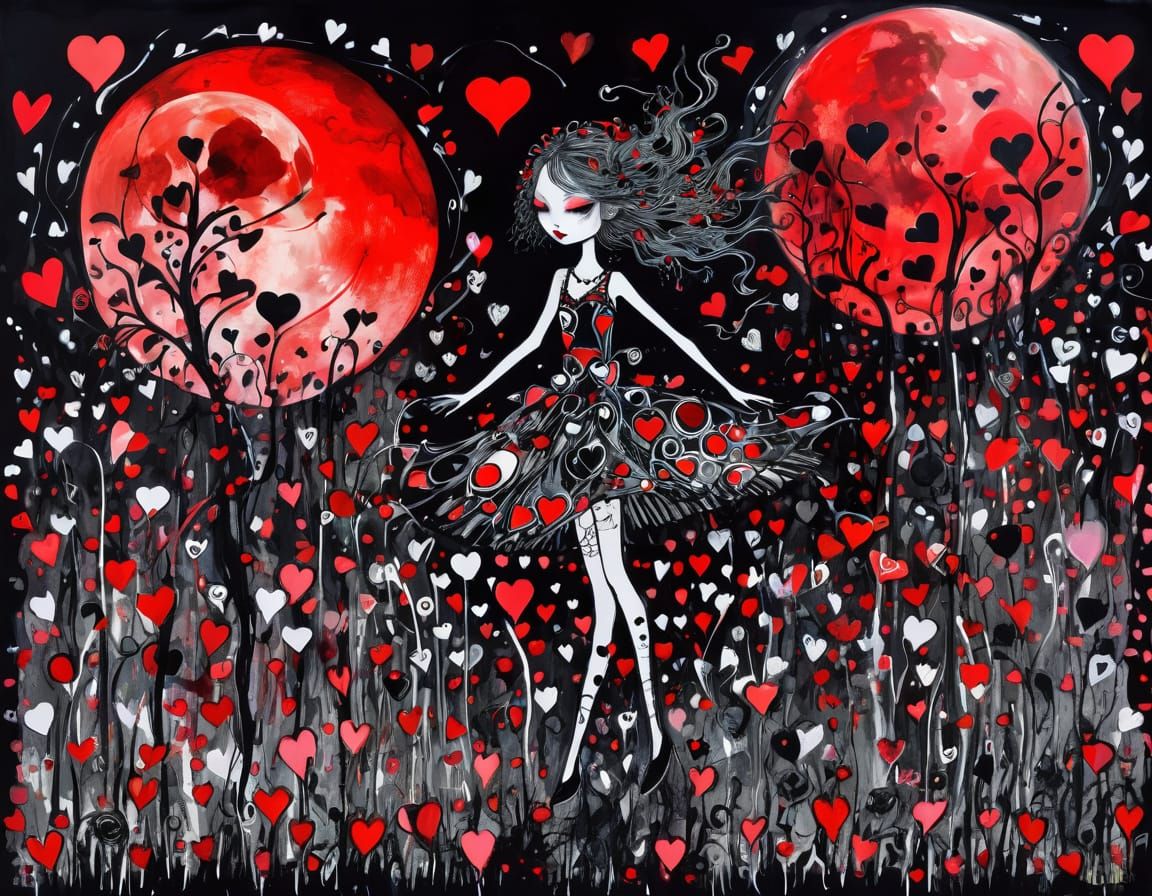 Whimsical Fairies in a Blood Moon Glow, Candycore Style