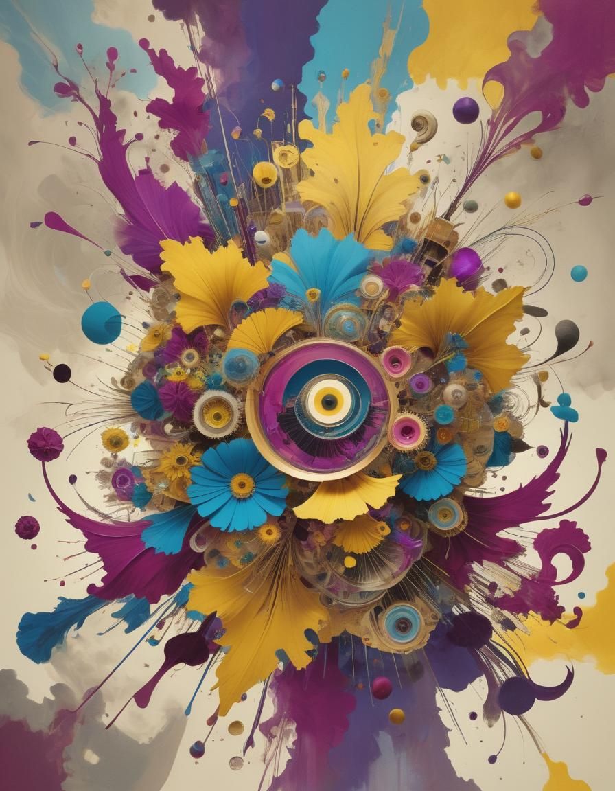 Ethereal Abstract Floral Art in 3D Fractal Style