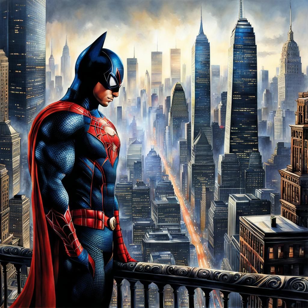 Detailed Spiderman Scene with City Background