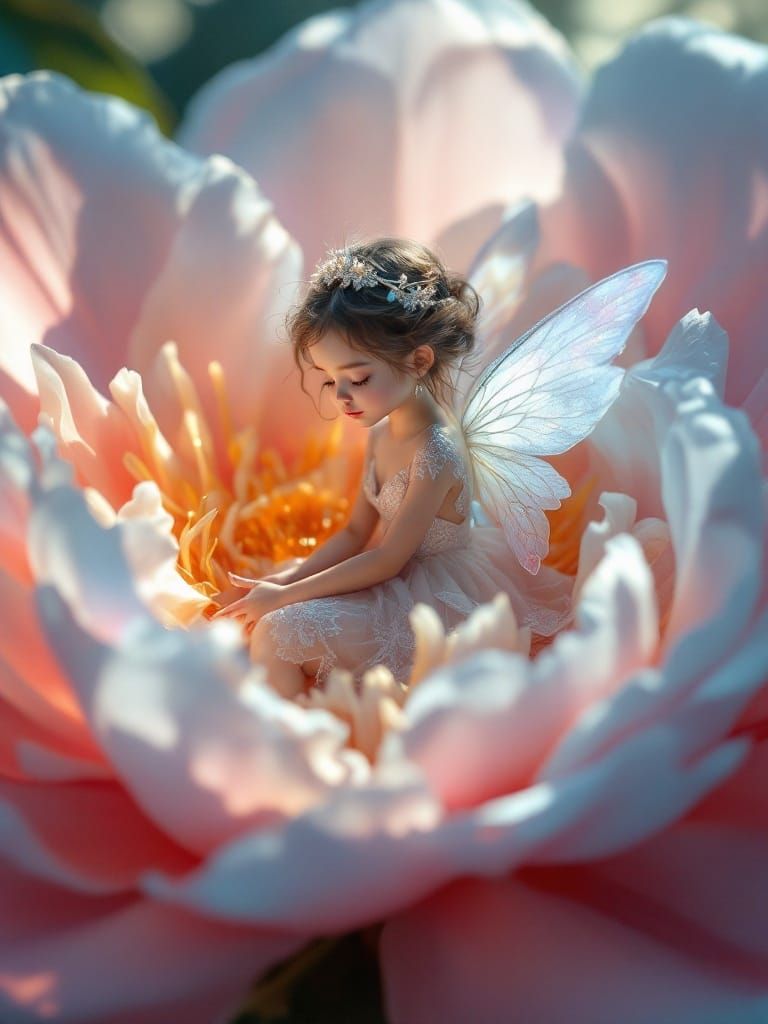 Enchanted Seelie Fairy in Peonie Bloom