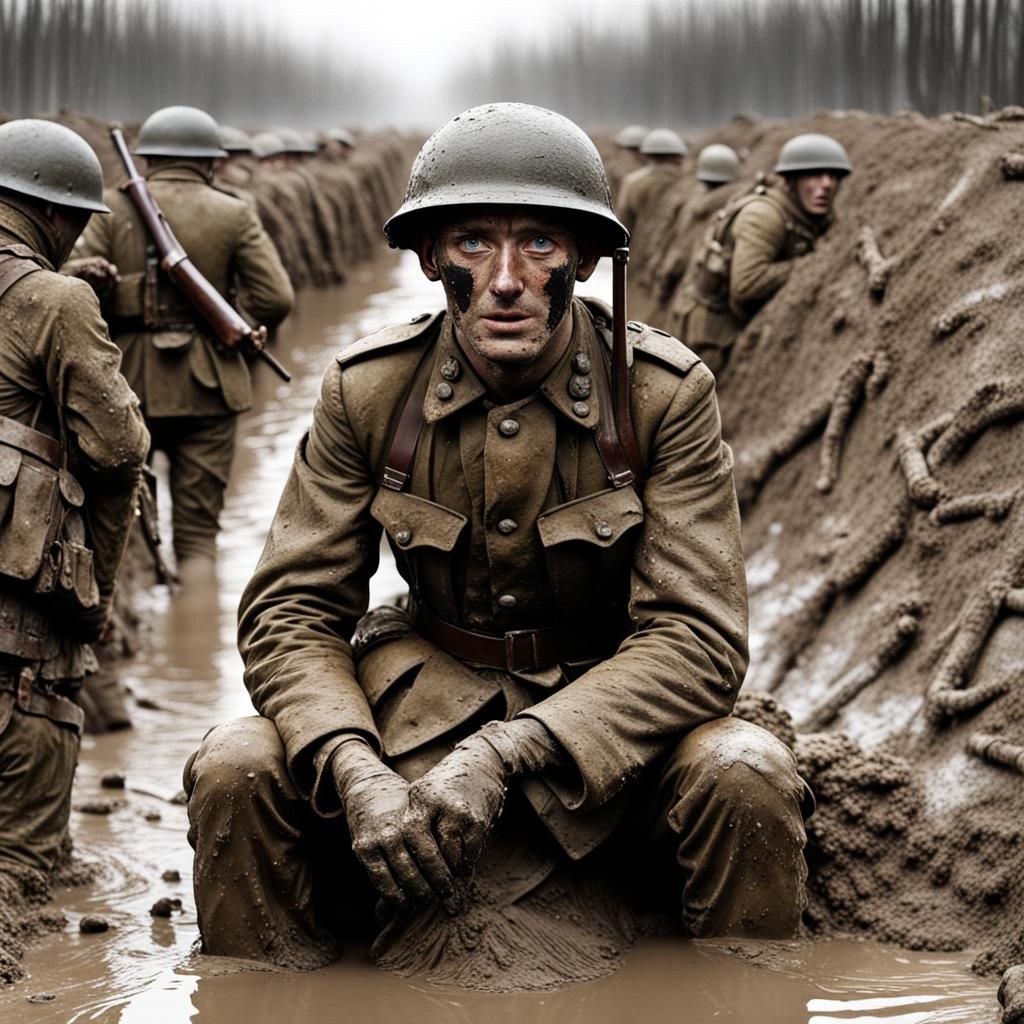 Disturbing Image of WWI Soldier with PTSD