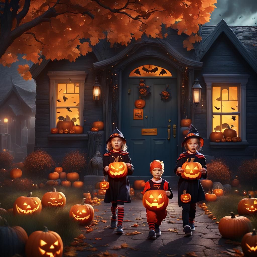 Halloween Night: Kids Trick-or-Treating