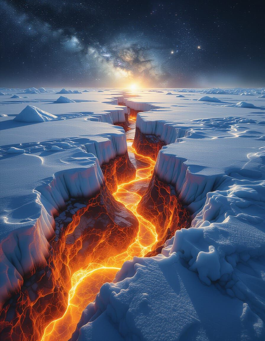 Cosmic Ice Core and Distant Stars in Ultra-Realistic Photo