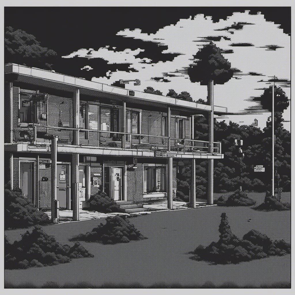 Creepy Motel in 8-bit NES Style