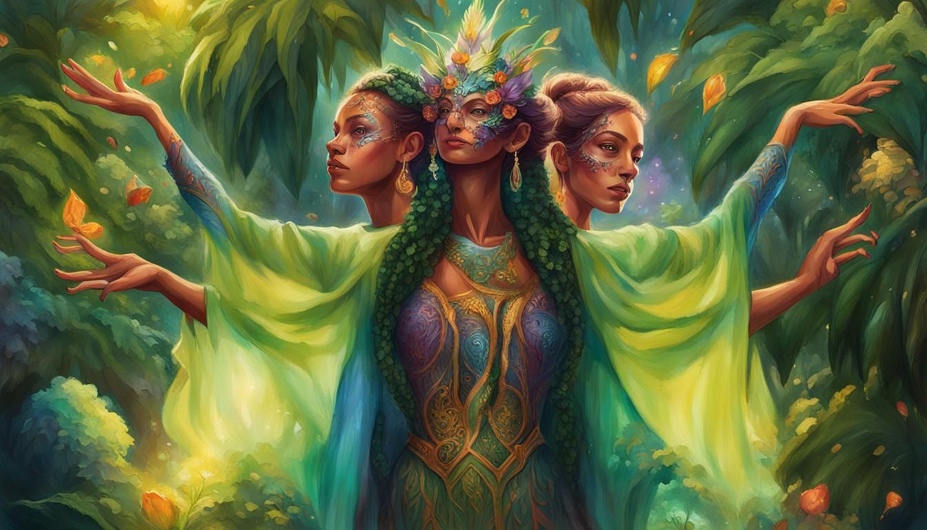 Sorceress Interacts with Lush Brazilian Nature