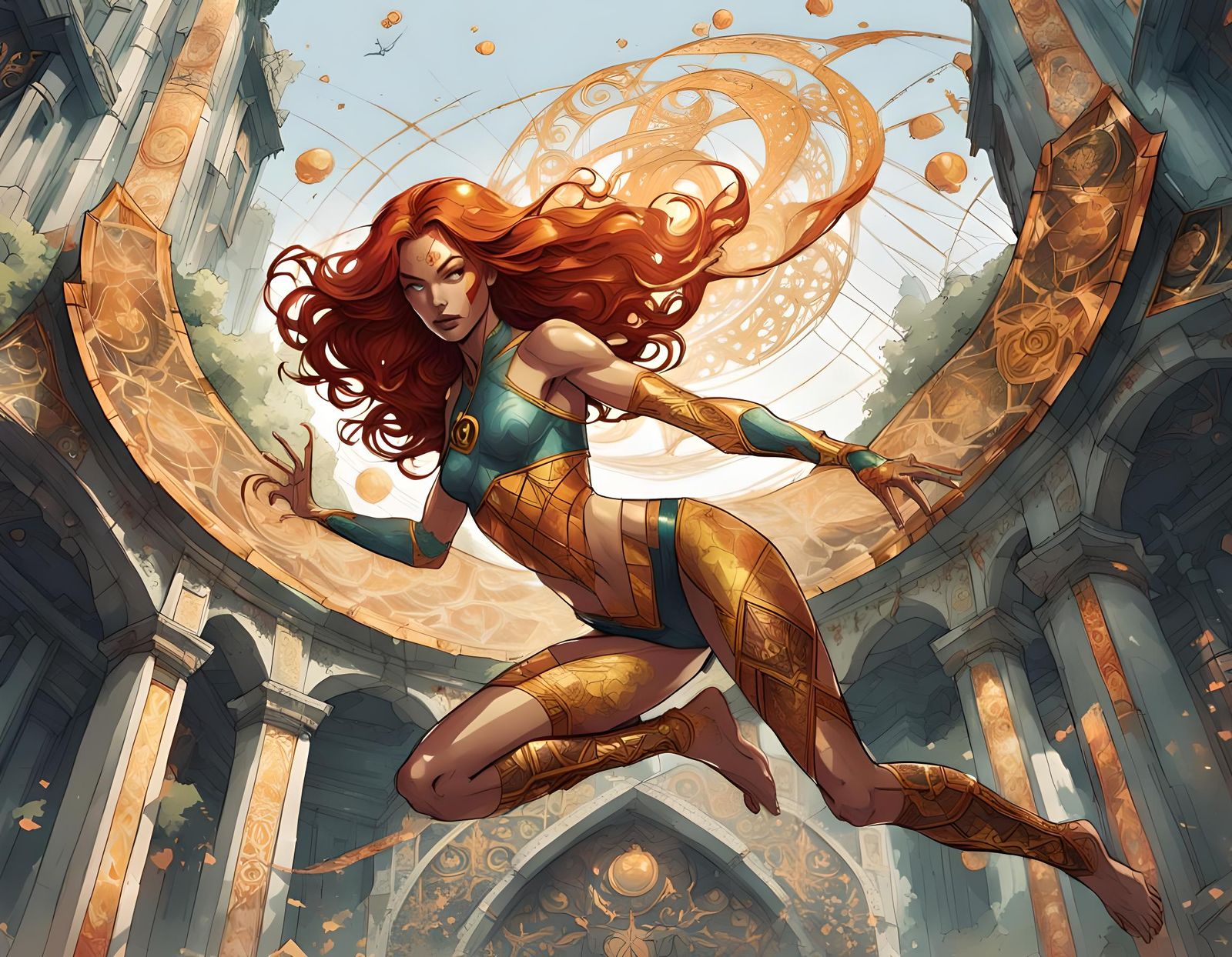 Marvel Girl in Bikini, Digital Art