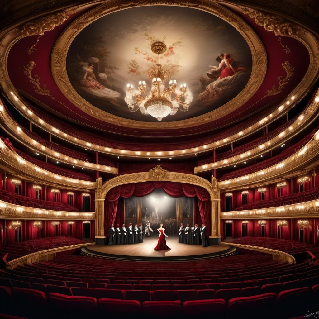 Opera Singers in Opulent Performance: Hyperrealistic HDR