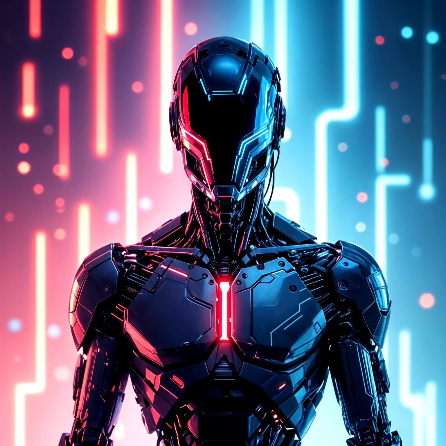 Cybernetic Duality: A Cyberpunk Portrait