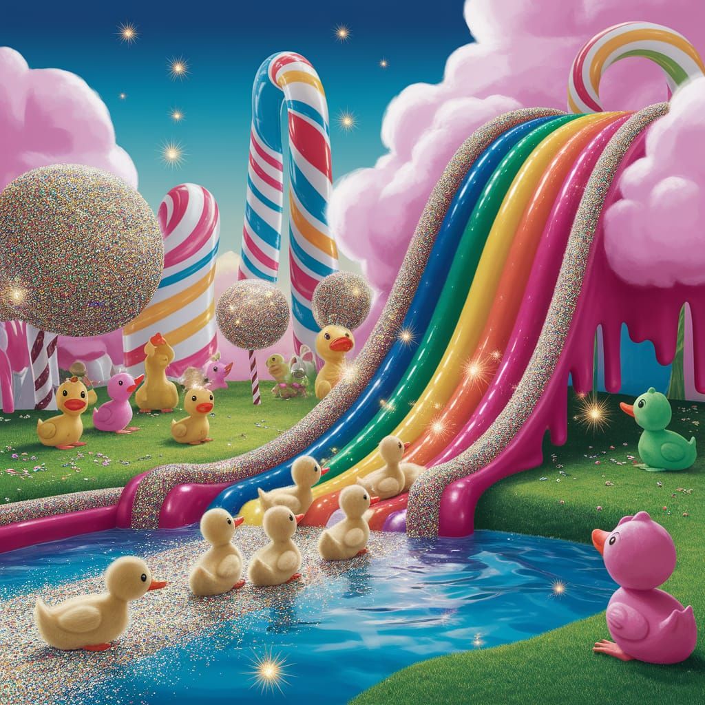Candy Rainbow Slide in a Sweet Dream Landscape