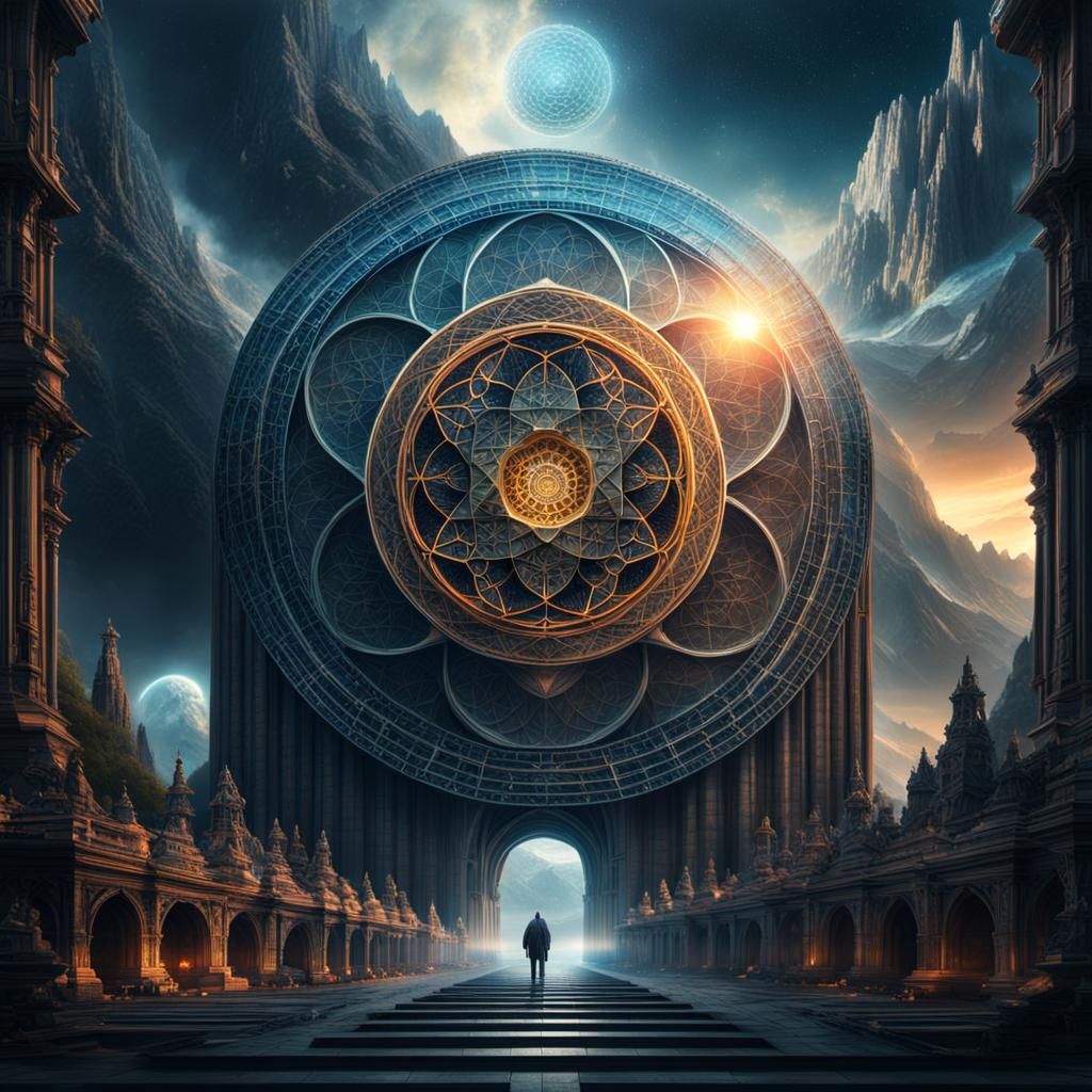 Intricate Sacred Geometry in Digital Matte Painting