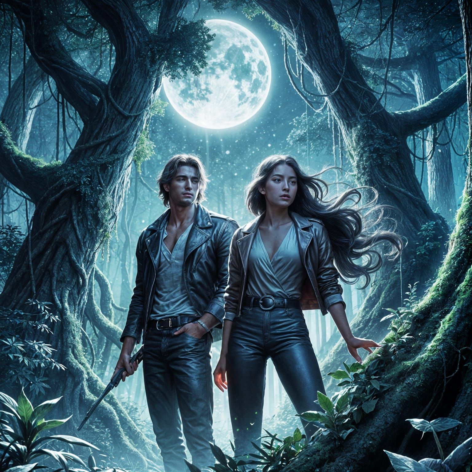 Enchanted Forest Adventure Under Moonlight