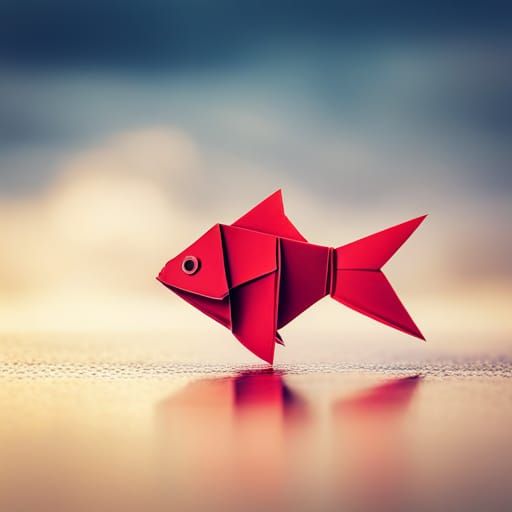 Origami Fish Papercraft in 8K Resolution