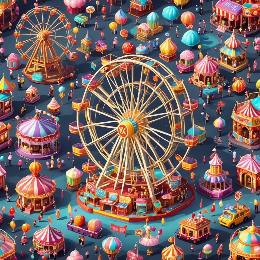 Lively Jelly Carnival with Translucent Rides