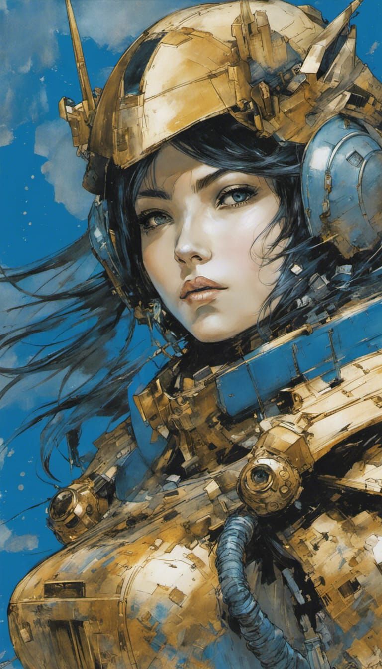 Armored Fairy Portrait in Sci-Fi Setting