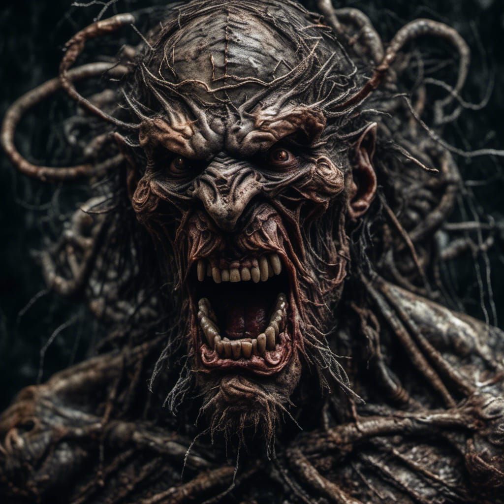 Enraged Typhon Imprisoned Under Sicily: Hyperreal Portrait