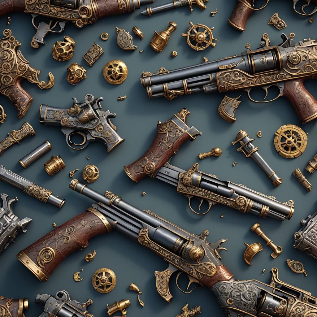 Detailed Pirate Gun in Fantasy Concept Art