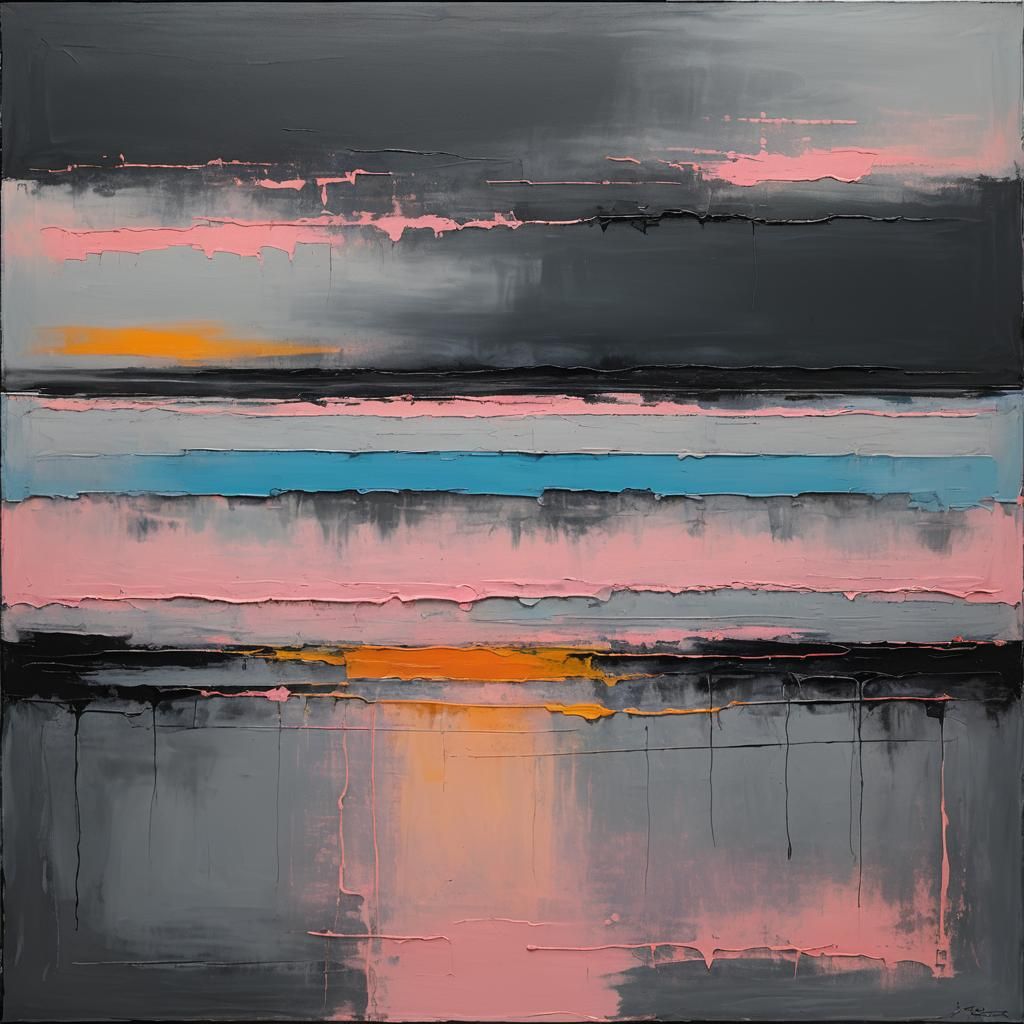 Abstract Beach Landscape in Rothko Style