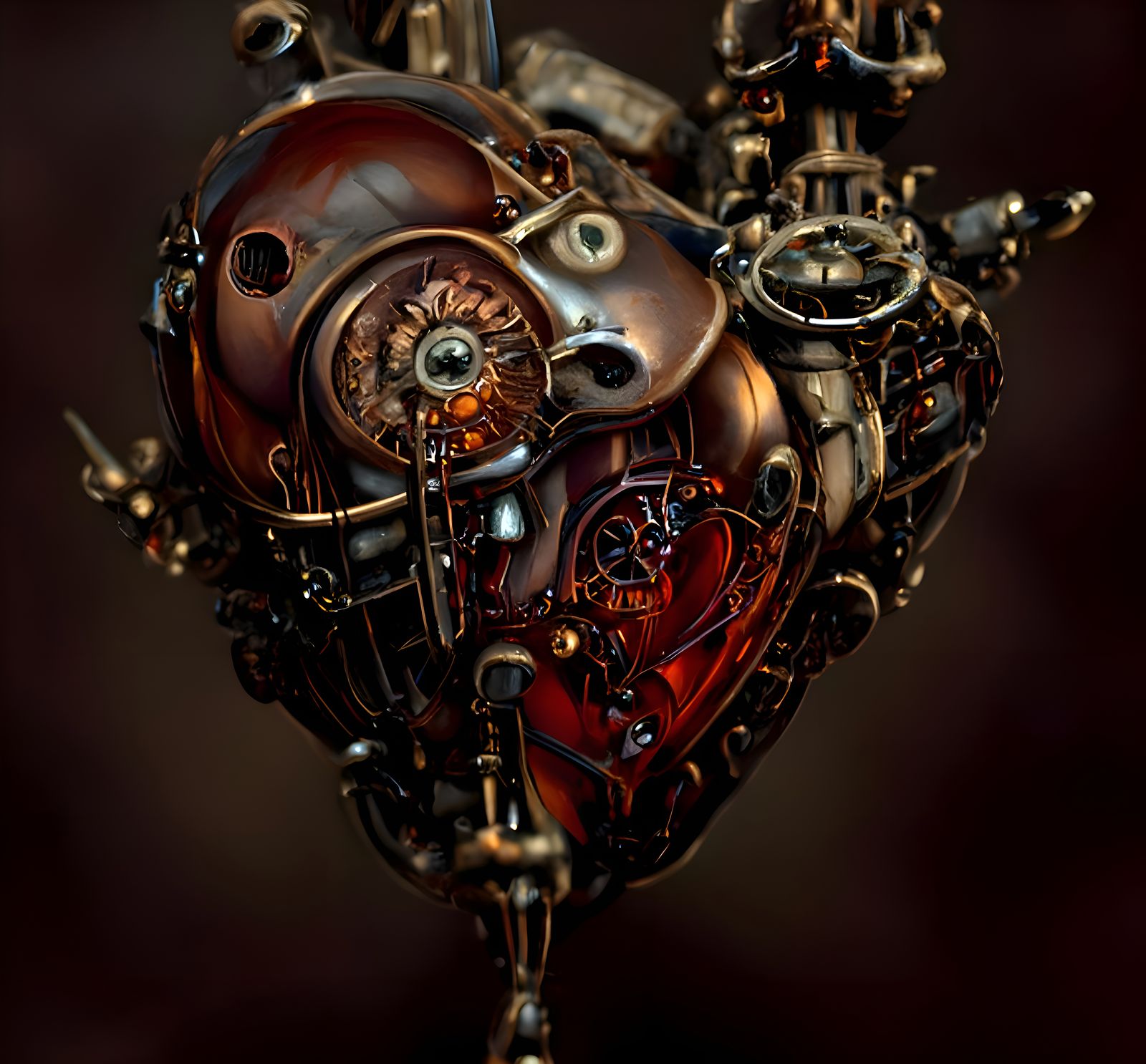 Steampunk Clockwork Heart: Victorian Automaton in Digital Ar...