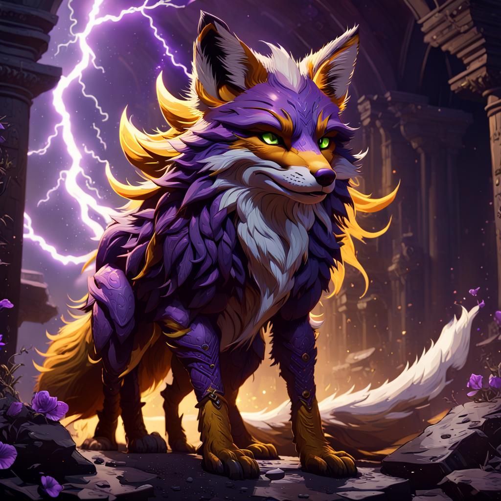 Dark Fantasy Fox: Thunder, in Deep Color
