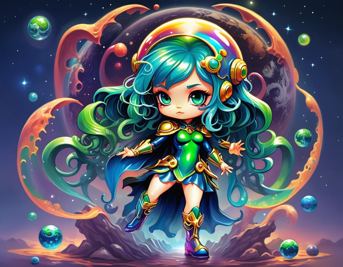 Spectrolite Opalescent Psychedelic Beautiful Chibi Superhero...