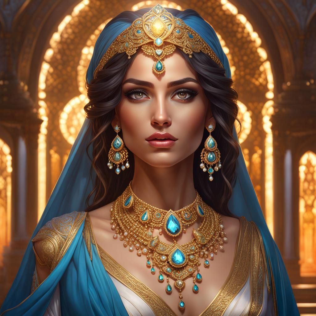 Angelic Middle Eastern Noble in Fantasy Portrait