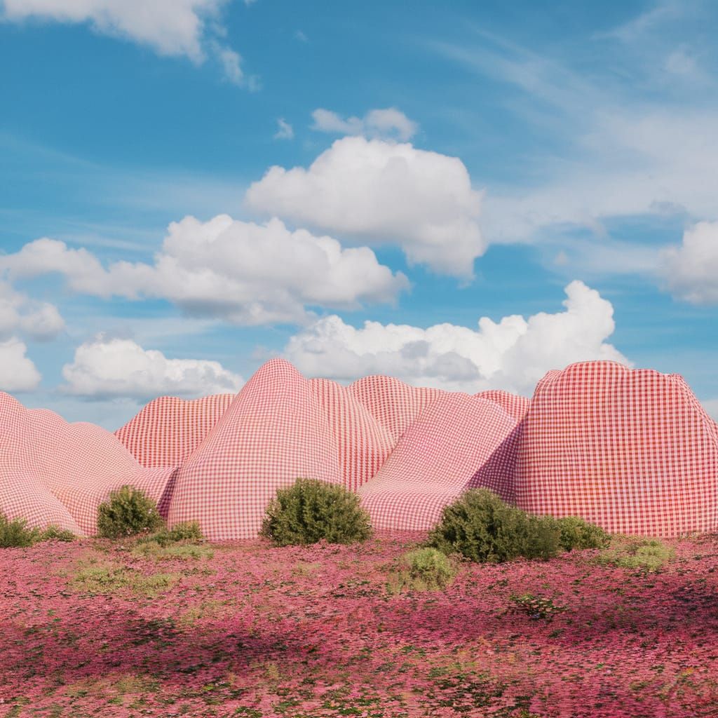 Whimsical Gingham Dreamscape