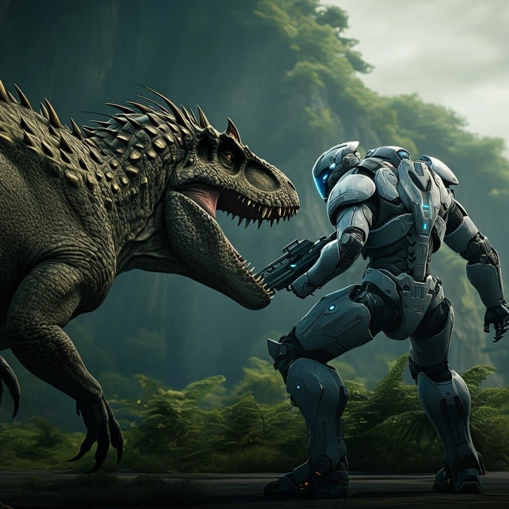 Indominus Rex vs Asset Containment Unit in Matte Painting