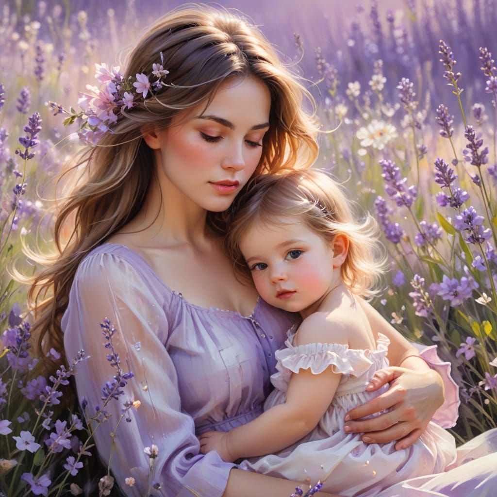 Woman in a Serene Meadow Landscape