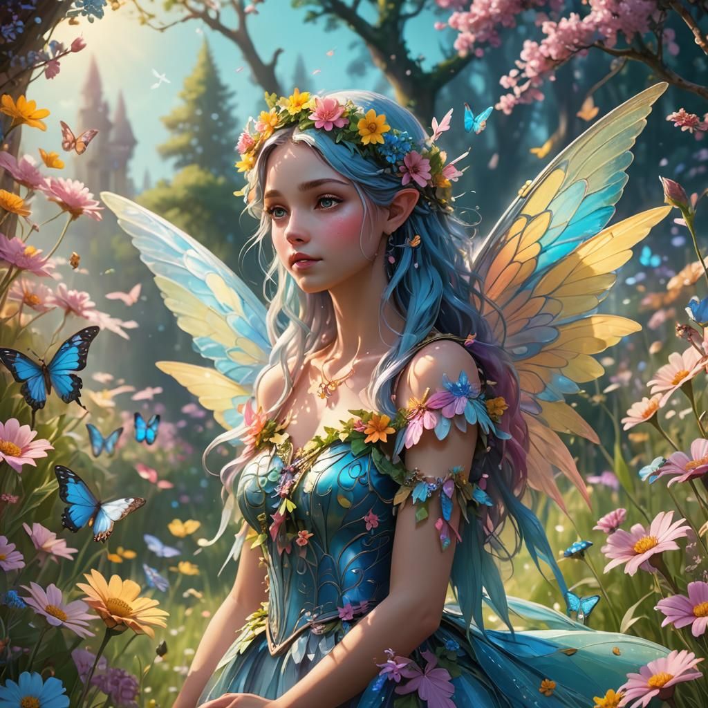 Fairy in Magical Meadow Concept Art