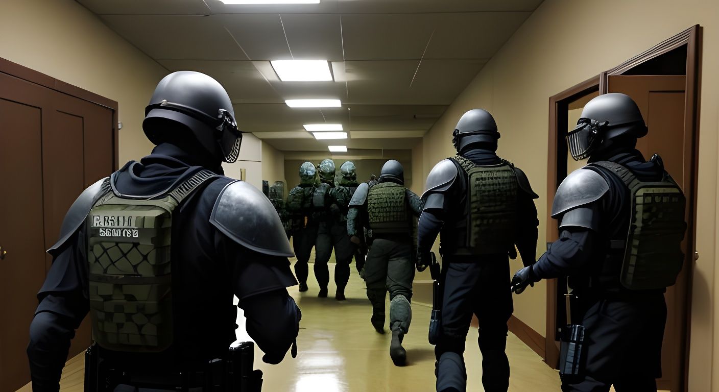 SWAT Unit Exploring the Backrooms