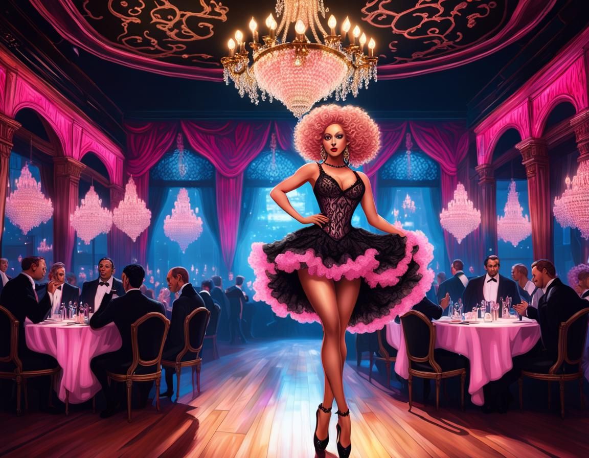 Gorgeous Can-Can Dancer in a Cabaret Setting
