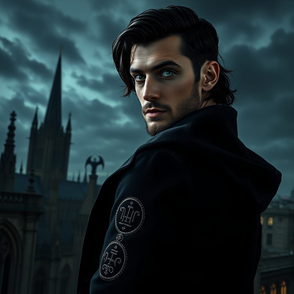 Mysterious Man in London, Gothic Mystical Art