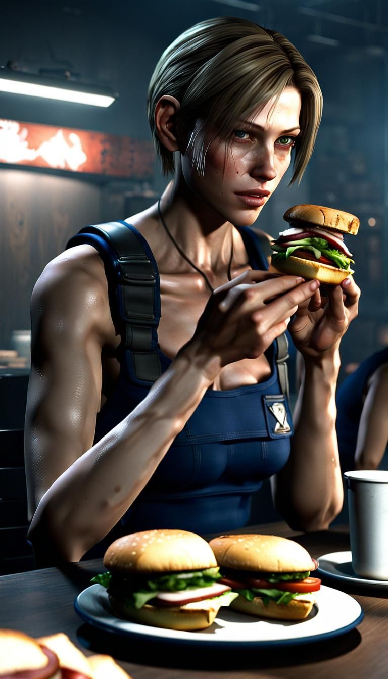 Jill Valentine's Cafeteria Lunch: 3D Game Cinematic