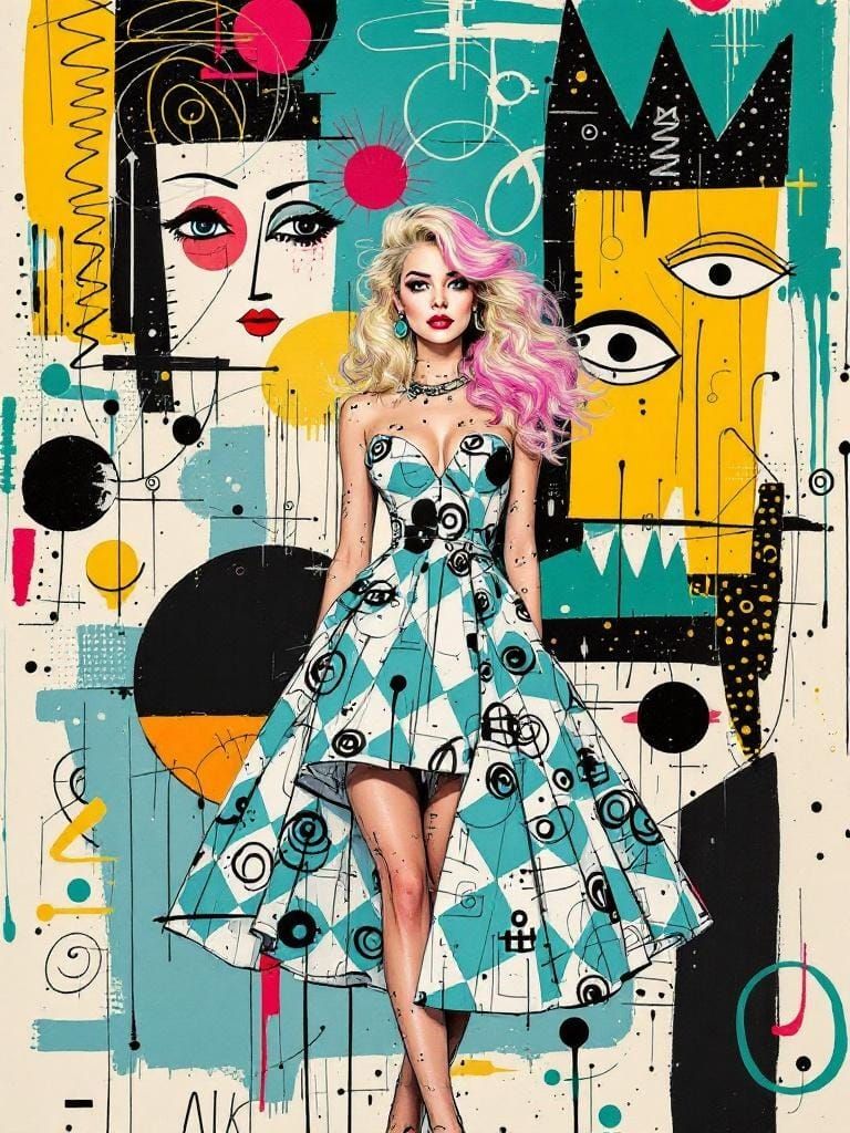 Doodle Punk Portrait in Outsider Art Style