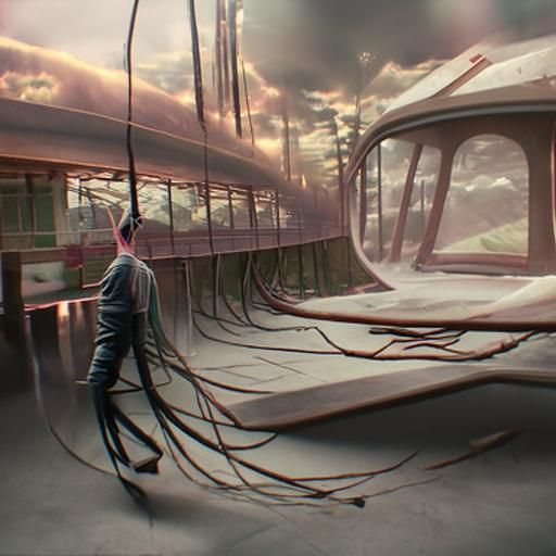 Abstract 3D Rendering of Overwhelmed Mind