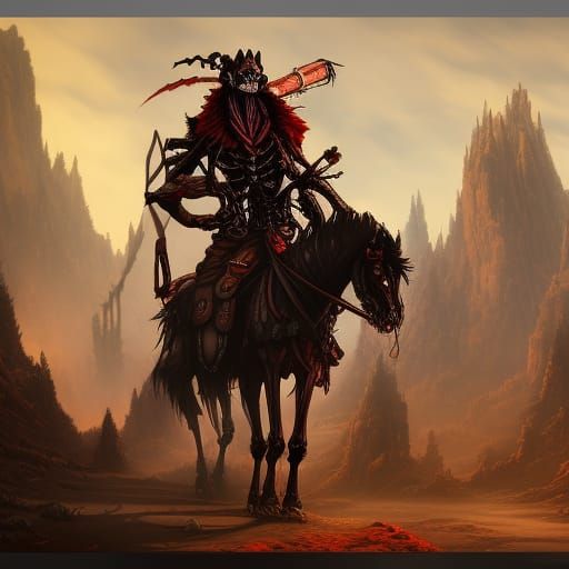 Vampire Skeleton Cowboy in Detailed Matte Painting