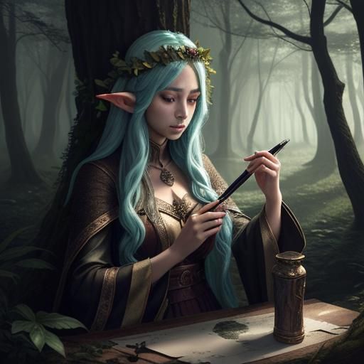 Enchanting Elven Christmas Tree in Mystic Forest