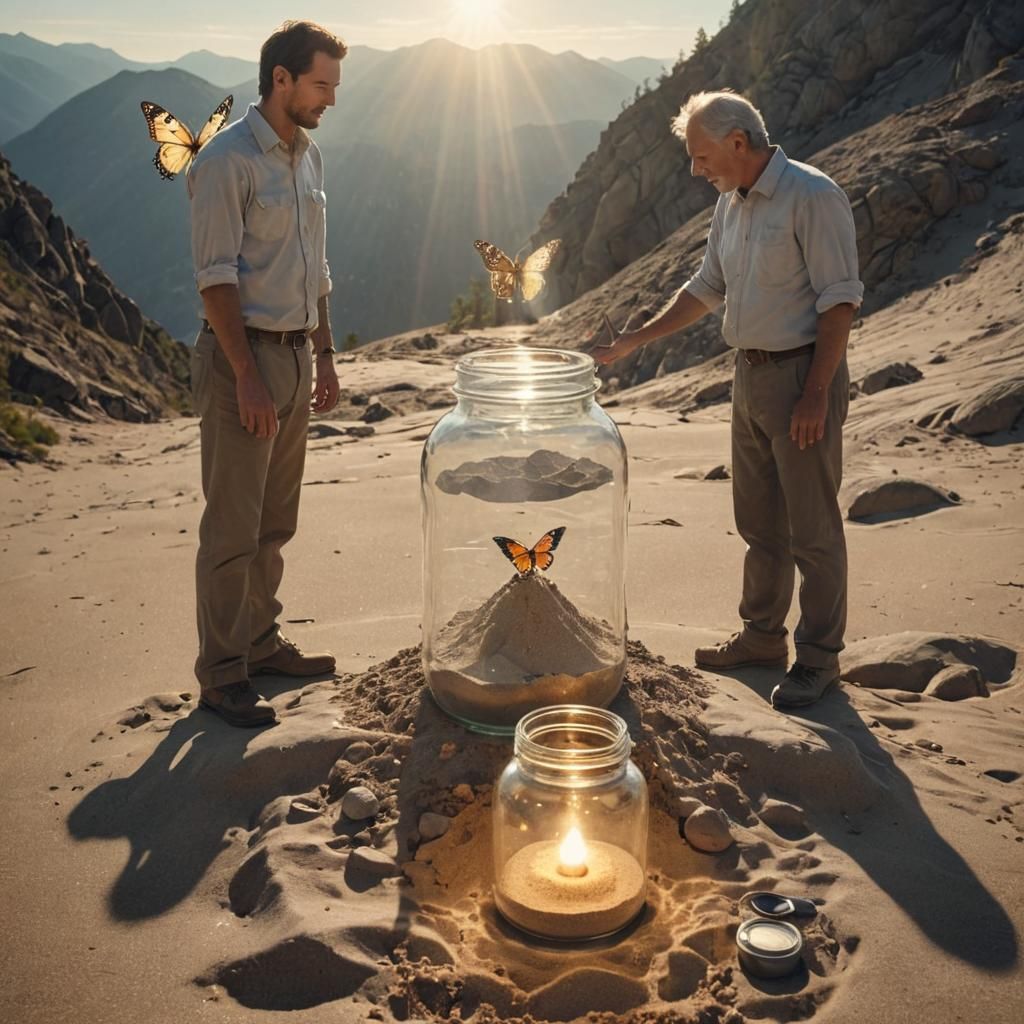 Man and Ego Converse on Mountain Top