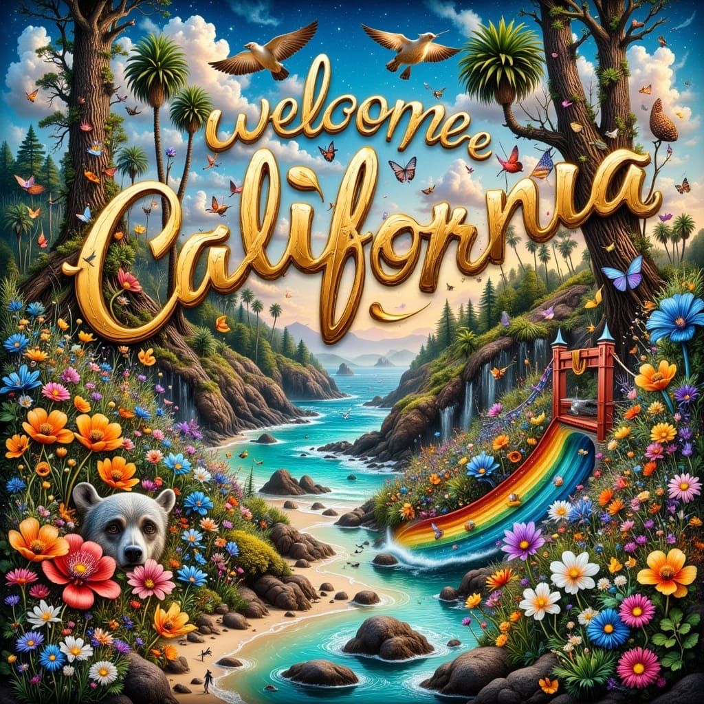 California Dreamscapes in Vibrant Hyperrealism